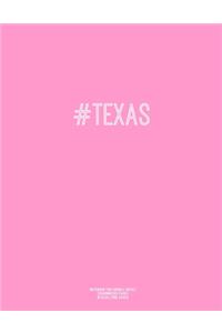Notebook for Cornell Notes, 120 Numbered Pages, #TEXAS, Pink Cover