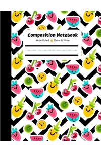 Composition Notebook, Wide Ruled, Draw and Write
