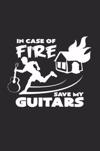 In case of fire save my guitars: 6x9 Guitar - blank with numbers paper - notebook - notes