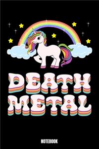 Death Metal Notebook: Unicorn Notizbuch: Notizbuch A5 punktierte 110 Seiten, Notizheft / Tagebuch / Reise Journal, perfektes Geschenk für Sie, Ihre Familie und Freunde en