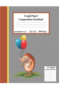 Graph Composition Notebook 4 Squares per inch 4x4 Quad Ruled 4 to 1 / 8.5 x 11 100 Sheets
