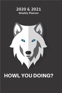 Cool Wolf Pic 2020 & 2021 Weekly Planner - Two Year Appointment Book Gift - Two-Year Agenda Notebook for New Year Planning