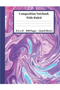 Composition Notebook Wide Ruled Lined Sheets
