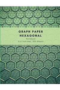 Graph Paper Hexagonal Notebook 0.5 Inch Hex, 100 Sheets