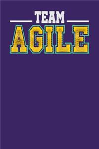 Team Agile: Dark Purple, White & Yellow Design, Blank College Ruled Line Paper Journal Notebook for Project Managers and Their Families. (Agile and Scrum 6 x 9 