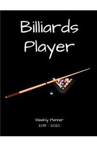 Billiards Player 2019 - 2020 Weekly Planner