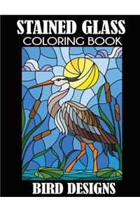 Stained Glass Coloring Book: Bird Designs
