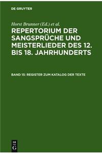 Register Zum Katalog Der Texte: Stichworter