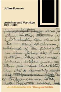 Aufsatze Und Vortrage 1931 1980