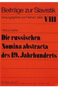 Die russischen Nomina abstracta des 19. Jahrhunderts