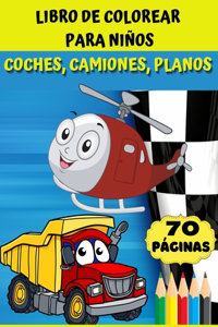 Libro de colorear para niños - coches, camiones, planos