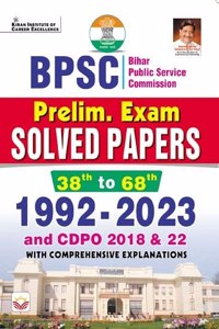 BPSC Prelim Exam Solved Papers 38th To 68th 1992 To 2023 (English Medium) (4234)