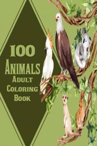 100 Animals Adult Coloring Book