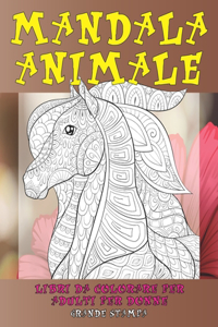 Libri da colorare per adulti per donne - Grande stampa - Mandala Animale