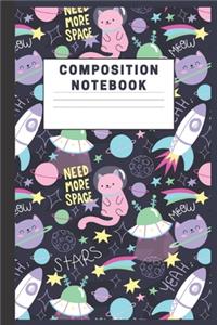 Composition Notebook: Blank Composition Notebook Wide Ruled Kawaii Cat Journal & Planner Gift