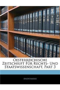 Oesterreichische Zeitschrift Fur Rechts- Und Staatswissenschaft