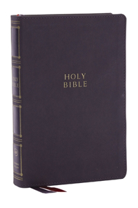 Kjv, Compact Center-Column Reference Bible, Leathersoft, Gray, Red Letter, Thumb Indexed, Comfort Print
