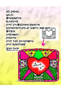 20 dekens quilts wenskaarten kleurboek voor volwassenen kinderen gepensioneerden de school naar huis werken ziekenhuis pensioen voor elke gelegenheid door kunstenaar Grace Divine