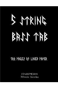 5 STRING BASS TAB music book.