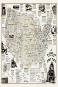 National Geographic Railroad Legacy Map of the United States Wall Map (Poster Size: 36 X 24 In)