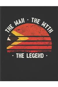 The Man The Myth The Legend: Timor-Leste Flag Sunset Personalized Gift Idea for Timorese Coworker Friend or Boss 2020 Calendar Daily Weekly Monthly Planner Organizer