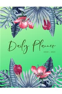 2020 2021 15 Months Flower Leaves Daily Planner