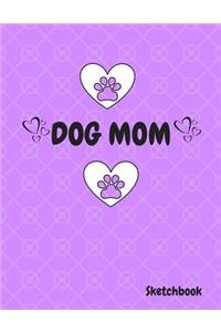 Dog Mom SketchBook: 8.5 x 11 size Sketchbook Journal White Unruled Drawing Paper 120 Pages, Durable Soft Cover For Artists, Students, Girls and Boys