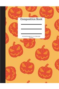 Composition Book 100 Sheet/200 Pages 8.5 X 11 In.-Wide Ruled- Pumpkins