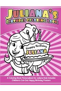 Juliana's Birthday Coloring Book Kids Personalized Books