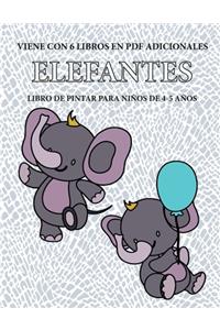 Libro de pintar para niños de 4-5 años. (Elefantes)