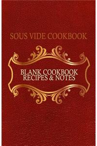 Blank Cookbook Recipes & Notes Sous Vide Cookbook