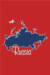 Russia - National Colors 101 - Red Blue & White - Lined Notebook with Margins - 6X9