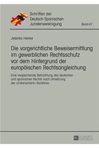 vorgerichtliche Beweisermittlung im gewerblichen Rechtsschutz vor dem Hintergrund der europaeischen Rechtsangleichung