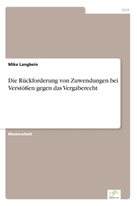 Rückforderung von Zuwendungen bei Verstößen gegen das Vergaberecht