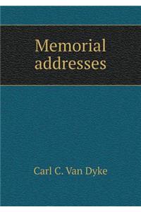 Memorial addresses