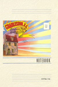 Vintage Lined Notebook Postcard Folder, Greetings from Charleston, South Carolina