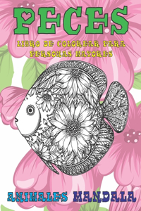 Libro de colorear para personas mayores - Mandala - Animales - Peces