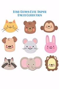 Hand Drawn Cute Animal Emoji Collection Blank Lined Notebook