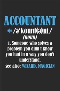 Accountant 1. Someone who solves a problem you didn't know you had in a way you don't understand. See also