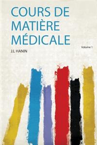 Cours De Matière Médicale