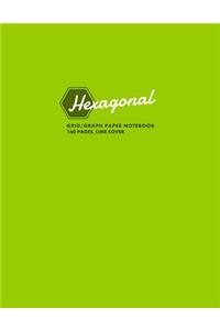 Hexagonal Grid/Graph Paper Notebook, 160 Pages, Lime Cover