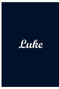 Luke - Dark Blue Personalized Notebook / Journal / Extended Lined Pages / Soft