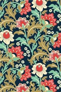 Blue and Red Floral Journal