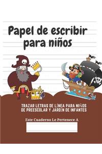 Papel de escribir para niños