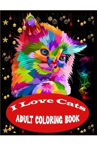 I Love Cats Adult Coloring Book