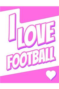 I Love Football: Large Print Discreet Internet Website Password Organizer, Birthday, Christmas, Friendship Gifts for Women and Men, Teens, Girls and Boys, 8 1/2" x 1