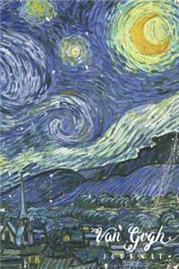 Van Gogh Journal: Vincent Van Gogh Starry Night Blank Lined Notebook for College Students Who Loves Painting Art