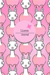 Llama Journal: Half Lined, Half Blank large Notebook for writing and drawing, 132 Pages, 8.5 x 11 inch, Unruled Top, Ruled Bottom Half, glossy pink Soft Cover