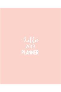 Lillie 2019 Planner: Calendar with Daily Task Checklist, Organizer, Journal Notebook and Initial Name on Plain Color Cover (Jan Through Dec), Lillie 2019 Planner