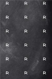 Monogram R Journal Personalized Monogram Pattern Custom Letter R Chalkboard